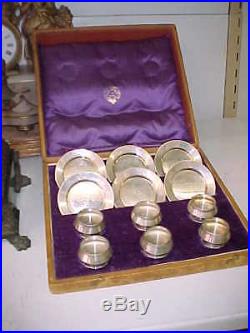 Sterling Silver SET 6 Butter Pats Salts Tiffany Case 19 Century Gorham Hlmks -23