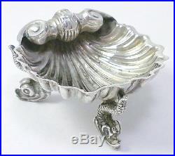 Sterling Silver Salt Cellar Dolphin Footed 1865