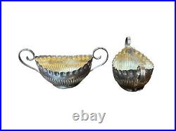 Sterling Silver Salt Cellars, Antique Victorian Birmingham 1902