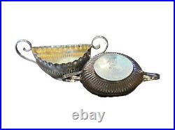 Sterling Silver Salt Cellars, Antique Victorian Birmingham 1902