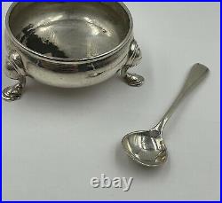 Sterling Silver Tiffany & Co. Salt Cellar Dish With Spoon