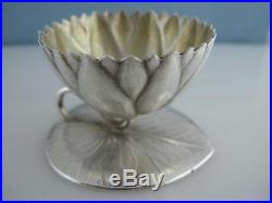 Sterling WHITING 3-D Water Lily Pad SALT CELLAR DISH holder AESTHETIC $195 each