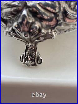 Stieff Salt Cellar Hand Chased Sterling Footed Master Open Salt Princess Quality