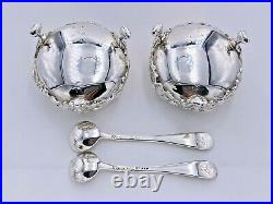 Stieff Sterling Silver 925 Rose 1892 Individual Footed Open Salt Bowl Spoons Set