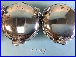 Stieff Sterling Silver Hand Chased Repousse Salt Cellars (3) and Spoons (2)