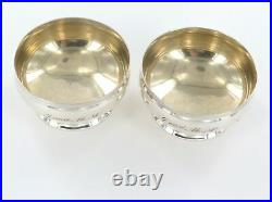 Stunning Tiffany & Co Sterling Silver Footed Guilded Gold Salt Cellars M4410