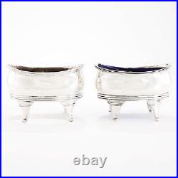 Superb Lionel Alfred Crichton English Sterling Silver Footed Salt Cellars 1919