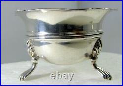 Superb Set R F Mosley & Co Sterling Silver Footed Open Salt & Pepper Shaker