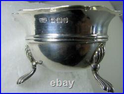 Superb Set R F Mosley & Co Sterling Silver Footed Open Salt & Pepper Shaker