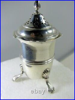 Superb Set R F Mosley & Co Sterling Silver Footed Open Salt & Pepper Shaker