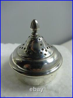 Superb Set R F Mosley & Co Sterling Silver Footed Open Salt & Pepper Shaker