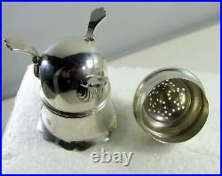 Superb Set R F Mosley & Co Sterling Silver Footed Open Salt & Pepper Shaker