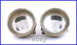 TWO 2 3/5 x 1 1/2 INCH VINTAGE PURE SOLID STERLING SILVER SALT CELLARS AS90