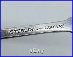 Theodor Olsens Norway Vintage Sterling Silver Viking Ship Salt Cellars & Spoons