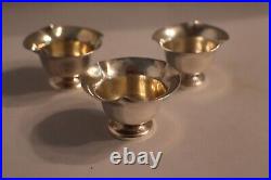 Three (3) Sterling Salt Cellars Vintage