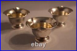 Three (3) Sterling Salt Cellars Vintage