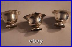 Three (3) Sterling Salt Cellars Vintage