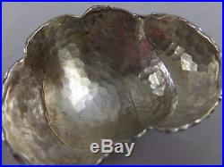 Tiffany Aesthetic Hammered Shell Shaped Sterling Salt Cellers Japanese 1880's