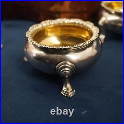 Tiffany& Co G@W c1890 Silver Salt Cellars w Spoon in Custom Box Free Ship USA