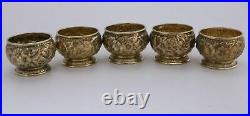 Tiffany & Co. Repousse Sterling Silver Salt Cellars 1873-1891 & Silver Shakers