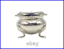 Tiffany & Co. Sterling Silver England Salt Cellar WithCobalt Blue Glass Insert