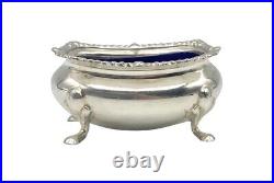 Tiffany & Co. Sterling Silver England Salt Cellar WithCobalt Blue Glass Insert