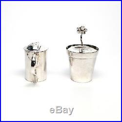 Tiffany & Co Sterling Silver Garden Salt Cellar & Pepper Shaker Set