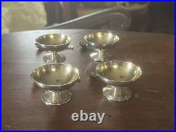 Tiffany & Company Saint Dunstan Antique Sterling Silver Salt Cellars and Spoons