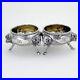 Tiffany-Floral-Open-Salt-Dishes-Pair-Rams-Head-Feet-Sterling-Silver-Mono-H-01-pfe