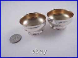 Tiffany Sterling Pair Of 19th Century Salt Cellars Gilded Interior Lovely