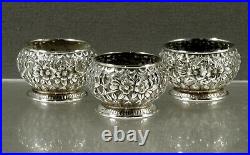 Tiffany Sterling Salt Bowls c1875 HAND DECORATED