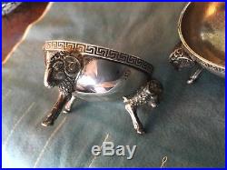 Tiffany & co Antique sterling silver John C Moore figural footed Open Salts 1857