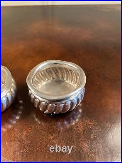 Two (2) 1883 Gorham Sterling Silver Master Salts withMonogram on Four Ball Feet
