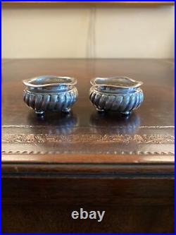 Two (2) 1883 Gorham Sterling Silver Master Salts withMonogram on Four Ball Feet