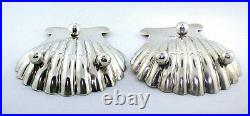 Two 2 9/10 x 2 1/3 Inch 925 Sterling Silver Scalloped Footed Salt Pepper Cellar