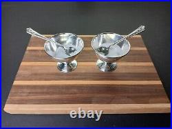 Two (2x) Tiffany & Co. Winthrop pattern Master Salt Cellars with Spoons