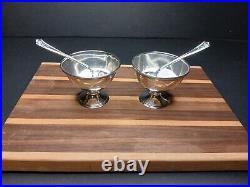 Two (2x) Tiffany & Co. Winthrop pattern Master Salt Cellars with Spoons