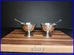 Two (2x) Tiffany & Co. Winthrop pattern Master Salt Cellars with Spoons