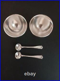 Two (2x) Tiffany & Co. Winthrop pattern Master Salt Cellars with Spoons