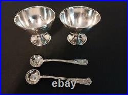 Two (2x) Tiffany & Co. Winthrop pattern Master Salt Cellars with Spoons