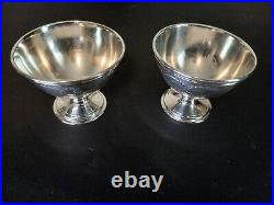 Two (2x) Tiffany & Co. Winthrop pattern Master Salt Cellars with Spoons