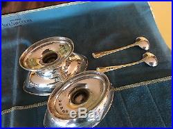 Two Georgian 1798 Antique PETER ANN BATEMAN Sterling Silver Open Salt & spoons