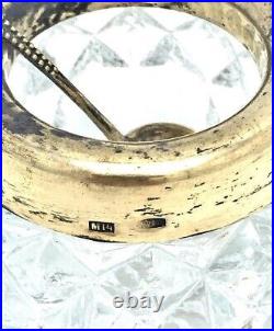 USSR Salt shaker with spoon white crystal framing 875 silver