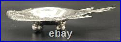 Unusual Cast 800 Silver Figural Fish Form Open Salt Cellar