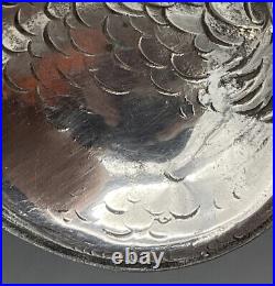 Unusual Cast 800 Silver Figural Fish Form Open Salt Cellar