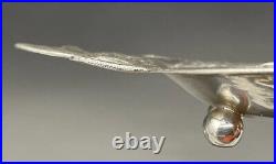 Unusual Cast 800 Silver Figural Fish Form Open Salt Cellar