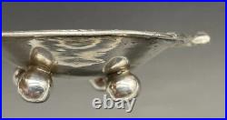 Unusual Cast 800 Silver Figural Fish Form Open Salt Cellar