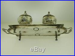 Unusual English And German Sterling Silver Inkwell Or Cellars 7 3/4 227 Grams