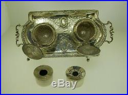 Unusual English And German Sterling Silver Inkwell Or Cellars 7 3/4 227 Grams