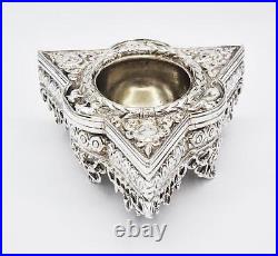 VICTORIAN SILVER PLATED ELECTROTYPE RENAISSANCE STYLE SALT CELLAR c1870